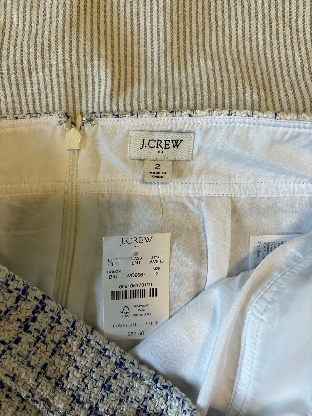 NWT J. Crew Factory Tweed Mini Skirt - Picture 5 of 7
